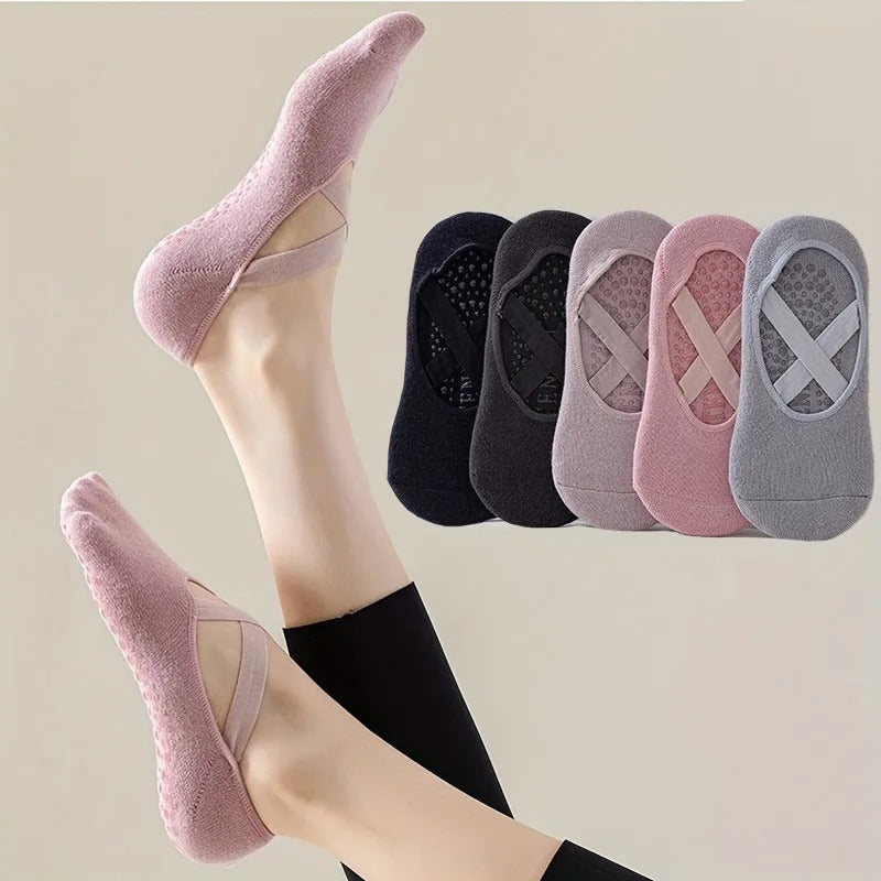 5 Pairs of Yoga & Pilates Grip Socks