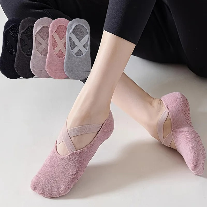 5 Pairs of Yoga & Pilates Grip Socks