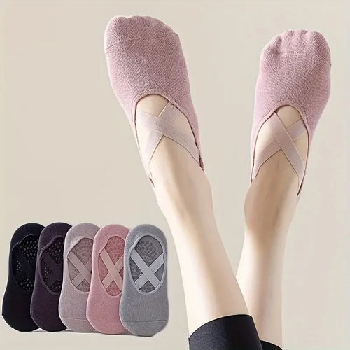 5 Pairs of Yoga & Pilates Grip Socks